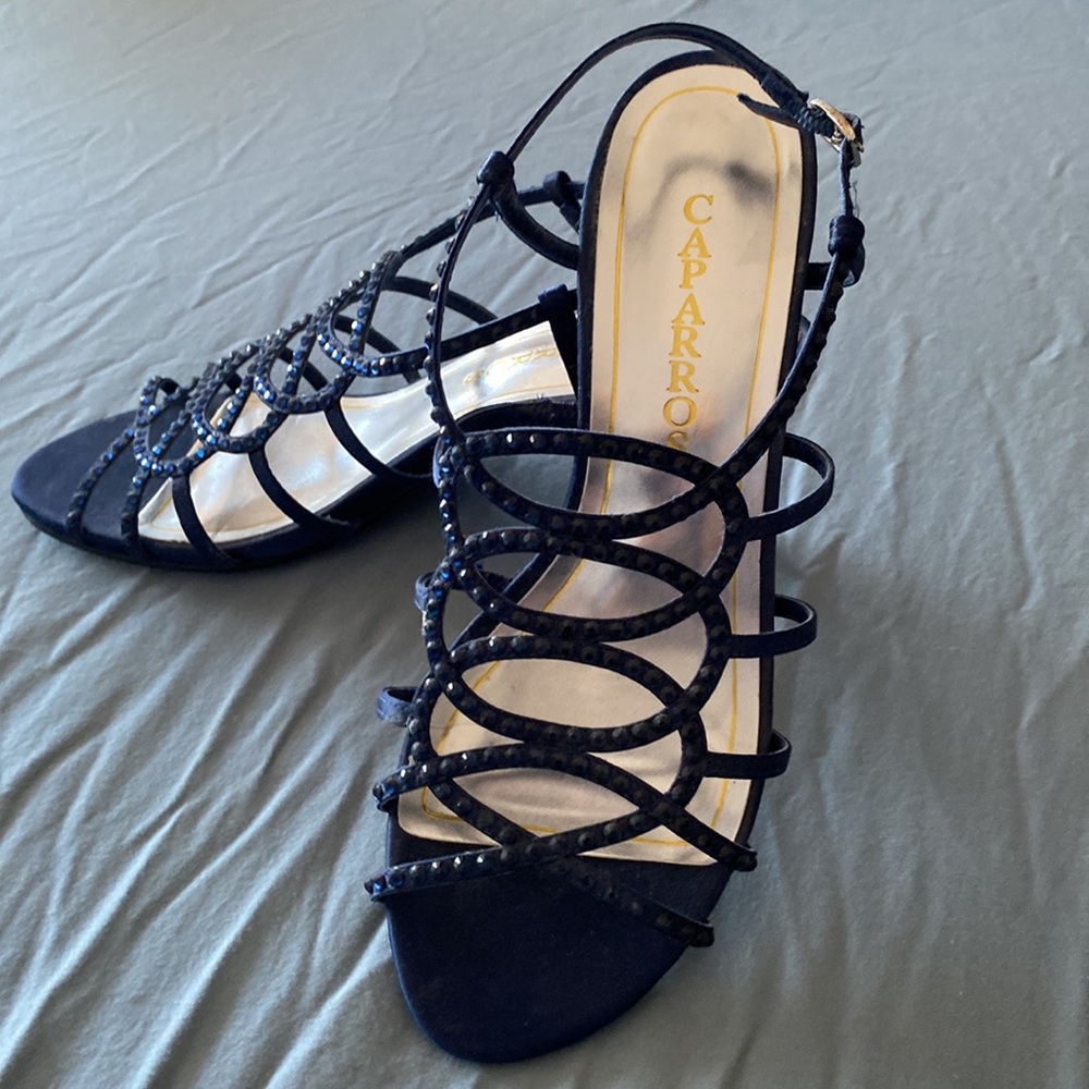 Navy blue sparkly shoes, worn once for a wedding